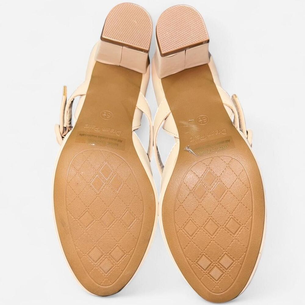 Nude Mary Jane Pumps with Round Toe and Block Heels Size 6.5 - NWT - Picture 8 of 10